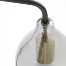 Cargar imagen en el visor de la galería, Lámpara de pared metal negro mate vidrio humo 16x18x65 cm E27 - LLAP0096
