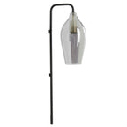 Lámpara de pared metal negro mate vidrio humo 16x18x65 cm E27 - LLAP0096