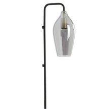Cargar imagen en el visor de la galería, Lámpara de pared metal negro mate vidrio humo 16x18x65 cm E27 - LLAP0096
