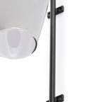 Lámpara de pared metal negro mate vidrio humo 16x18x65 cm E27 - LLAP0096