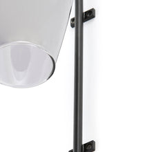 Cargar imagen en el visor de la galería, Lámpara de pared metal negro mate vidrio humo 16x18x65 cm E27 - LLAP0096
