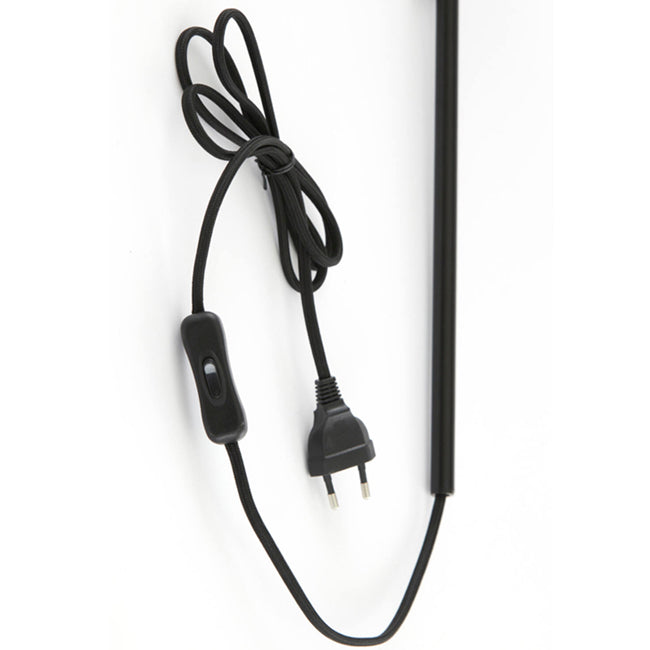 Lámpara de pared metal negro mate vidrio humo 16x18x65 cm E27 - LLAP0096