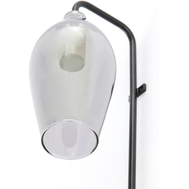 Lámpara de pared metal negro mate vidrio humo 16x18x65 cm E27 - LLAP0096