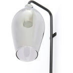 Lámpara de pared metal negro mate vidrio humo 16x18x65 cm E27 - LLAP0096