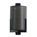 Lámpara de pared madera negro textil lino marrón oscuro Ø18x22x36cm E27- LLAP0097