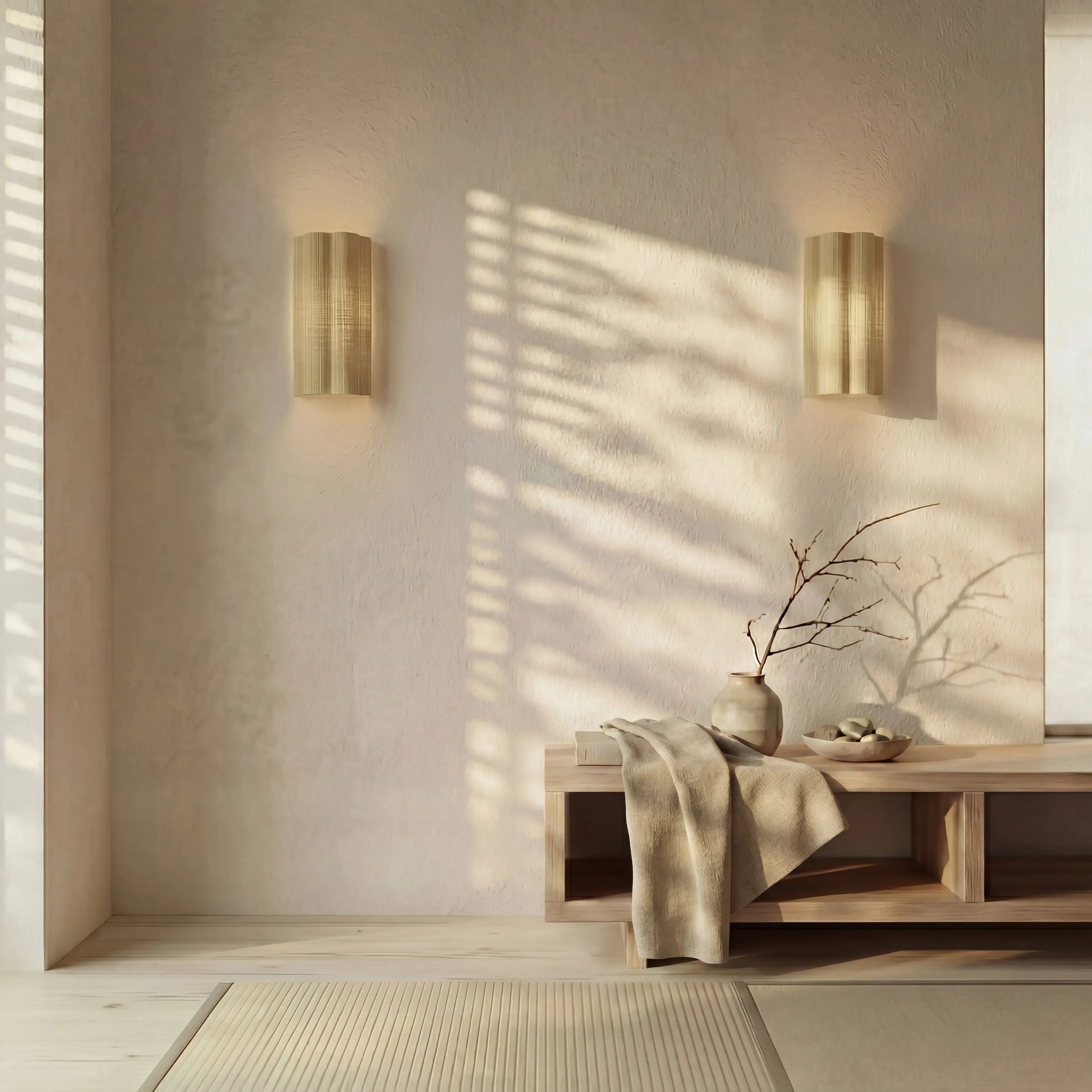 Lámpara de pared ratán natural 15x10x30 cm E27 - LLAP0100