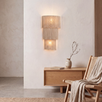 Aplique ratán natural 33x14x55 cm 2 luces E27 - LLAP0102