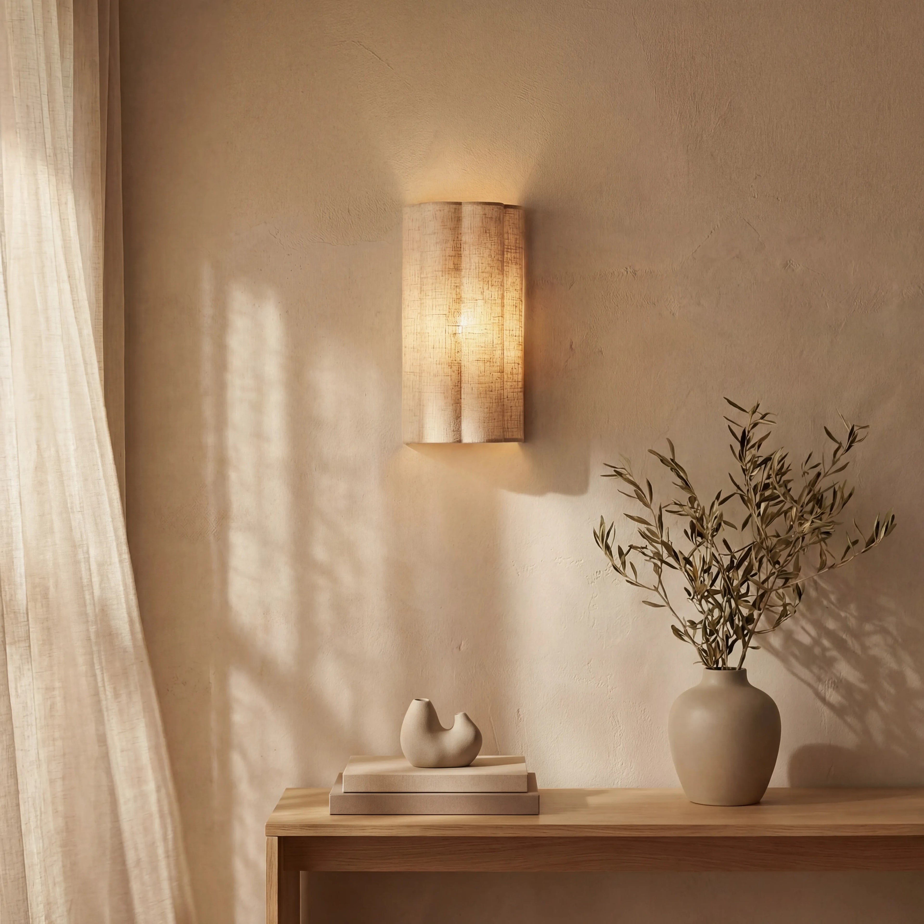 Lámpara de pared E14 15x10x30,5 cm natural - LLAP0103