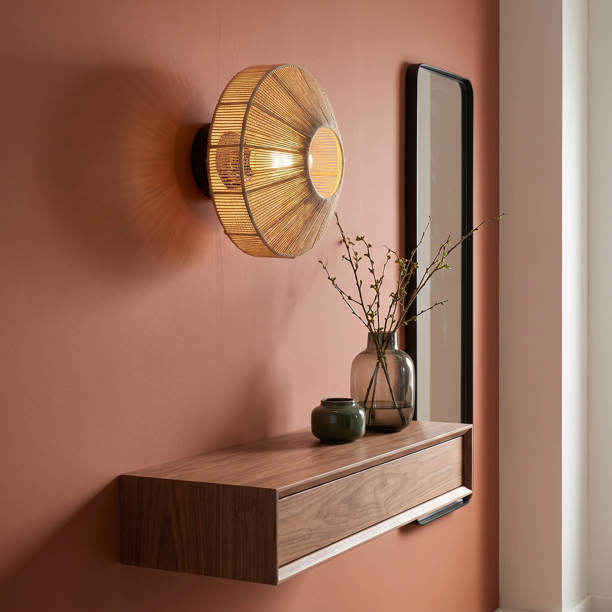 Lámpara de pared yute natural Ø31 cm E27 - LLAP0104