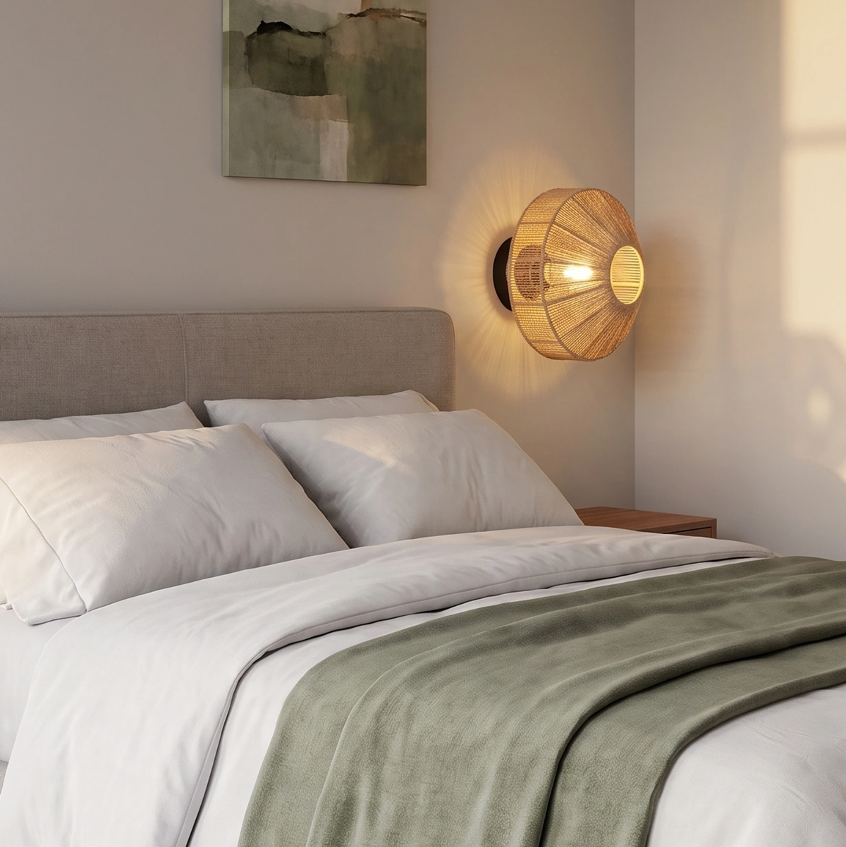 Lámpara de pared yute natural Ø31 cm E27 - LLAP0104