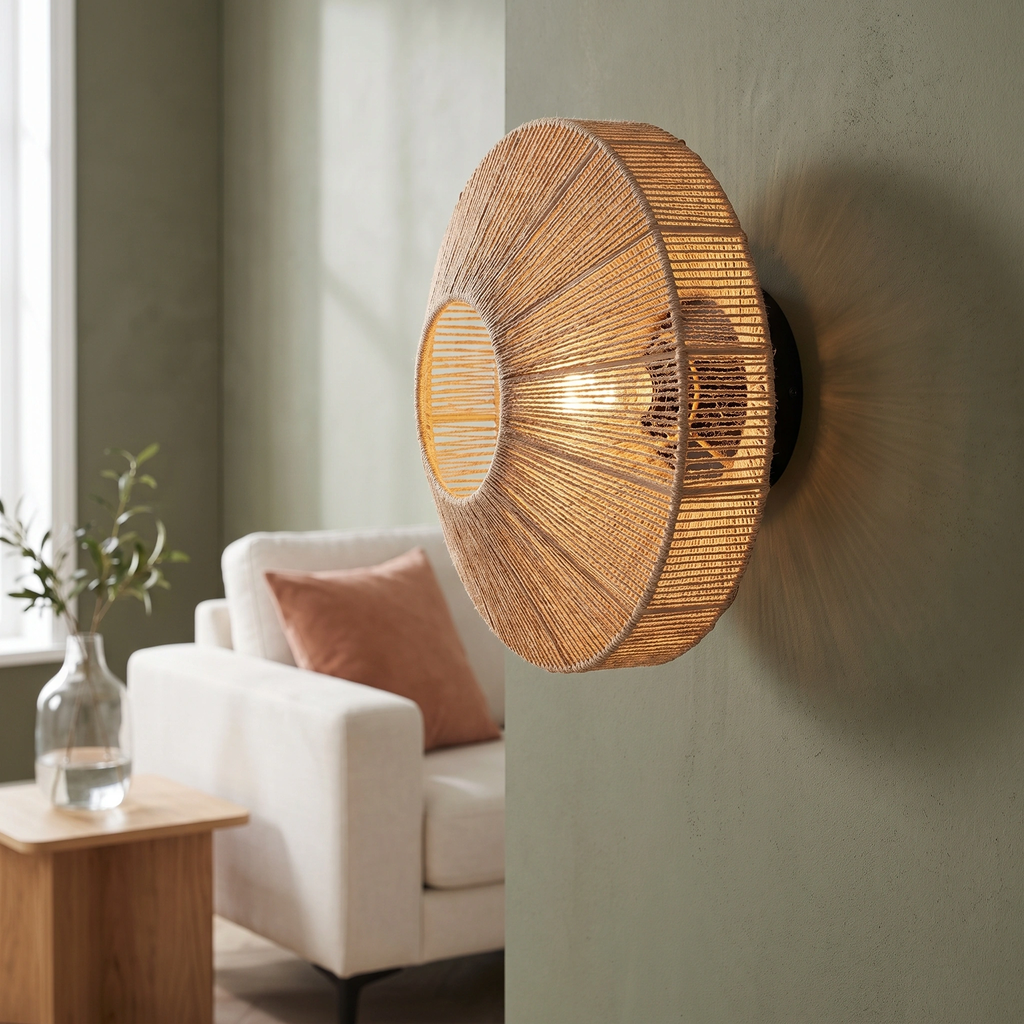 Lámpara de pared yute natural  Ø43 cm E27 - LLAP0105