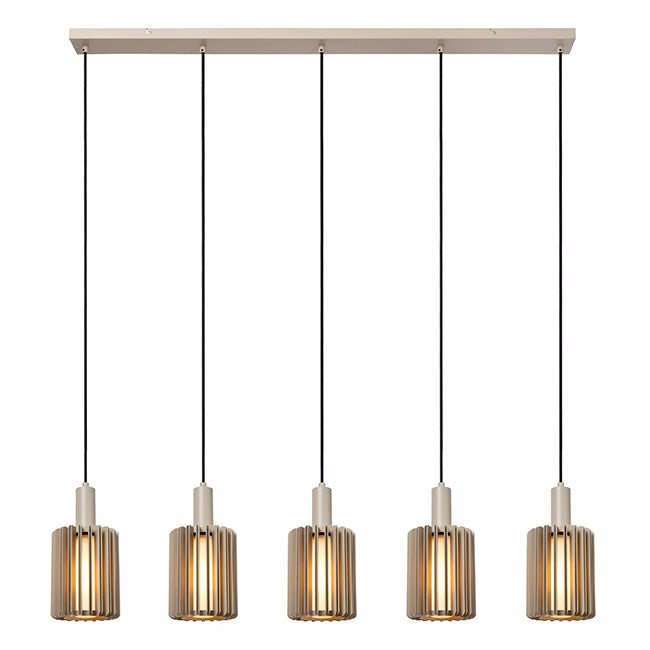 Lámpara colgante aluminio taupe  5 luces E27 - LULC0336