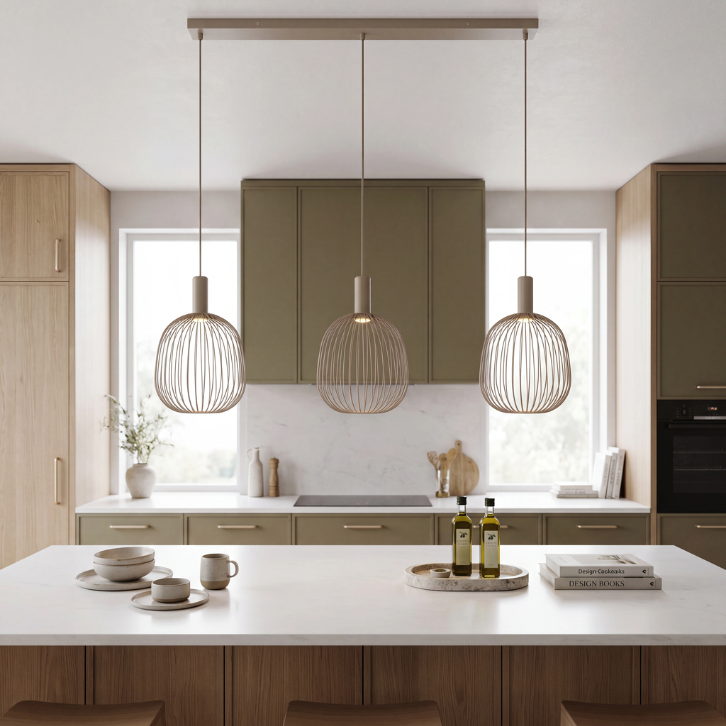 Lámpara colgante metal taupe  1,16 x 1,65 metro 3xGU10 (MR11) - LULC0363