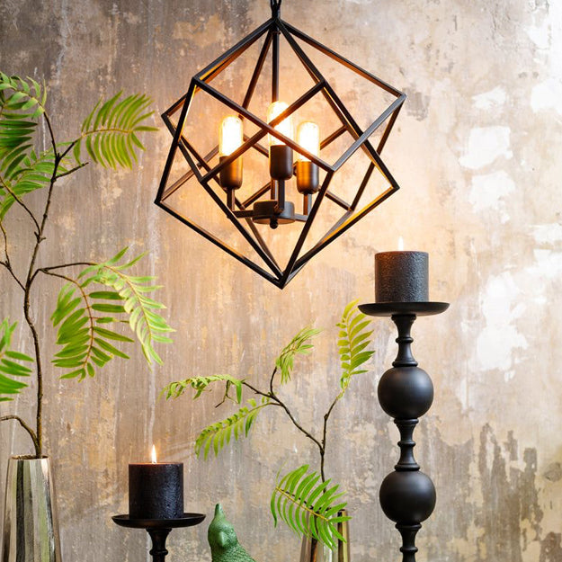 Lámpara colgante metal negro Ø46x56 cm 3 luces E27 - LLLC0445