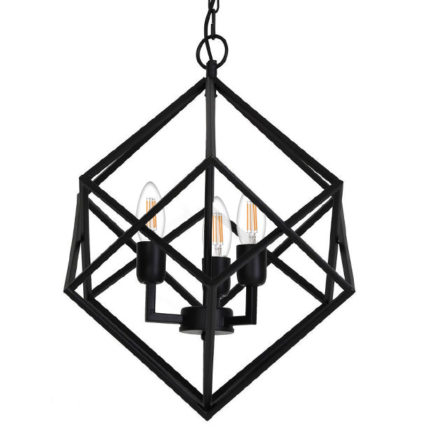 Lámpara colgante metal negro Ø46x56 cm 3 luces E27 - LLLC0445