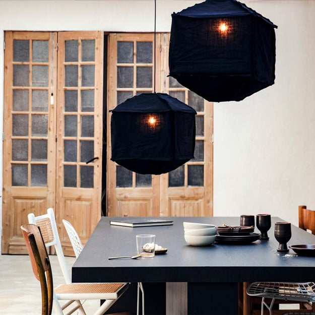 Lámpara colgante textil negro 40cm E27 - LLLC0462