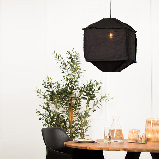 Lámpara colgante textil negro 40cm E27 - LLLC0462