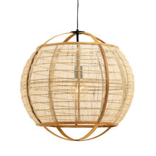 Cargar imagen en el visor de la galería, Lámpara colgante rafia bambú natural Ø50 cm E27 - OPLC0016
