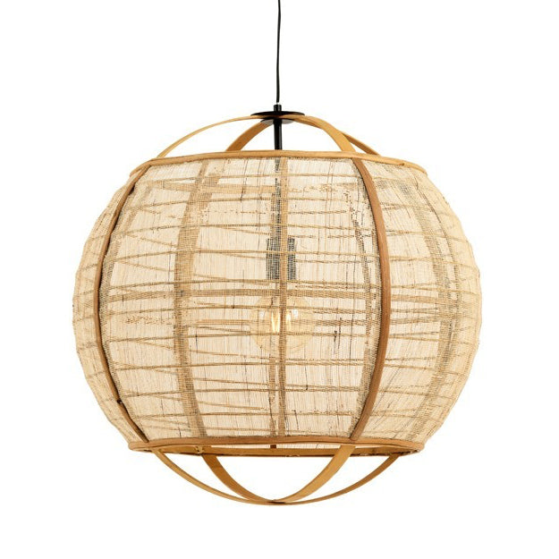 Lámpara colgante rafia bambú natural Ø50 cm E27 - OPLC0016