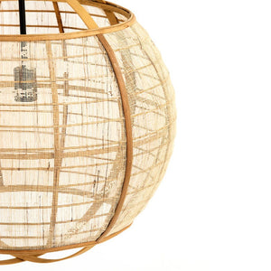 Lámpara colgante rafia bambú natural Ø50 cm E27 - OPLC0016