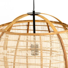 Cargar imagen en el visor de la galería, Lámpara colgante rafia bambú natural Ø50 cm E27 - OPLC0016
