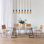 Lámpara colgante metal negro 1,30 cm 7 luces E27 - LLLC0478
