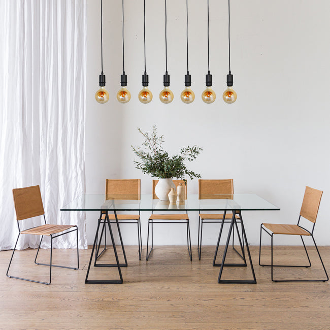 Lámpara colgante metal negro 1,30 cm 7 luces E27 - LLLC0478