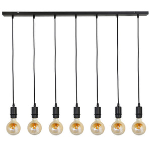 Lámpara colgante metal negro 1,30 cm 7 luces E27 - LLLC0478