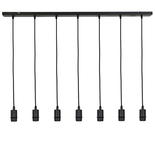 Lámpara colgante metal negro 1,30 cm 7 luces E27 - LLLC0478