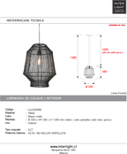 Lámpara colgante metal negro mate Ø30x38 cm E27 - LLLC0486