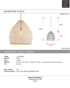 Lámpara colgante seda crema Ø50x50 cm E27 - LLLC0499