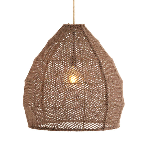 Lámpara colgante textil café Ø50x50 cm E27 - LLLC0500