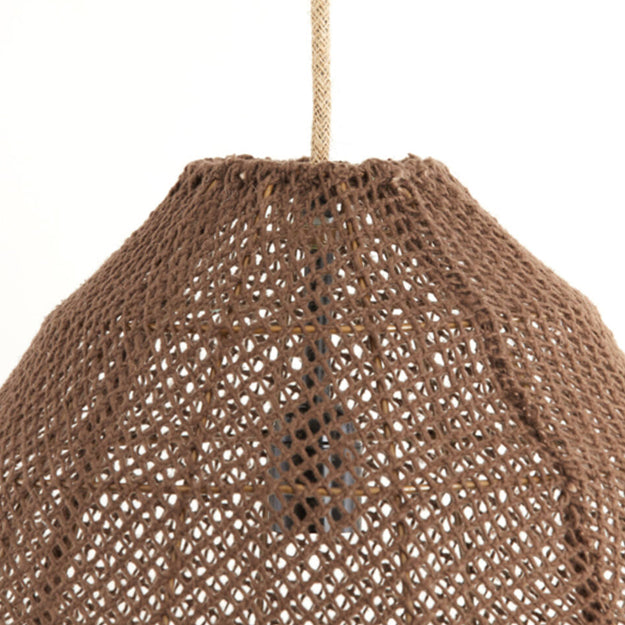 Lámpara colgante textil café Ø50x50 cm E27 - LLLC0500