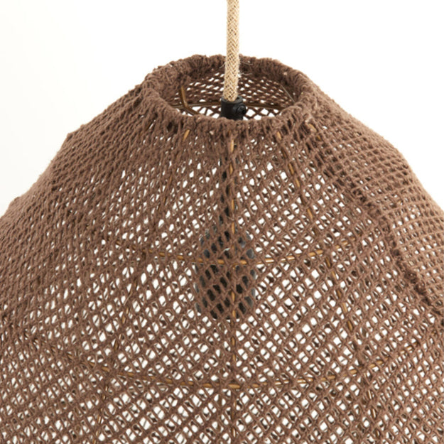 Lámpara colgante textil café Ø50x50 cm E27 - LLLC0500