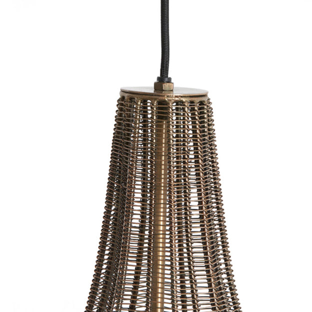 Lámpara colgante metal bronce antiguo Ø19x30 cm E27 - LLLC0511
