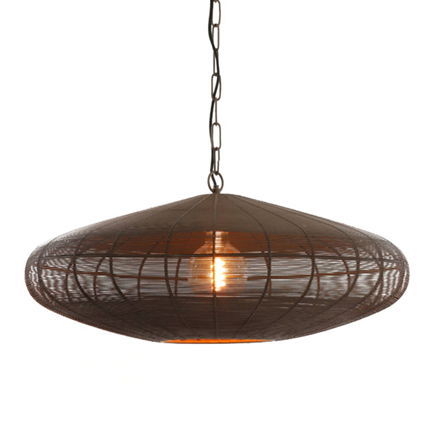 Lámpara colgante metal café mate Ø60x23 cm E27 - LLLC0512