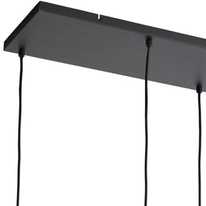 Lámpara colgante metal vidrio negro 110x22x32 cm 5 luces E27 - LLLC0518