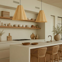 Cargar imagen en el visor de la galería, Lámpara colgante Ø50x45 cm mimbre natural E27 - LLLC0531
