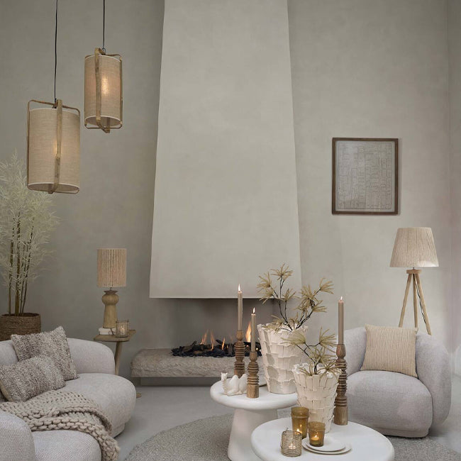 Lámpara colgante bambú natural Ø32x60 cm E27 - LLLC0546