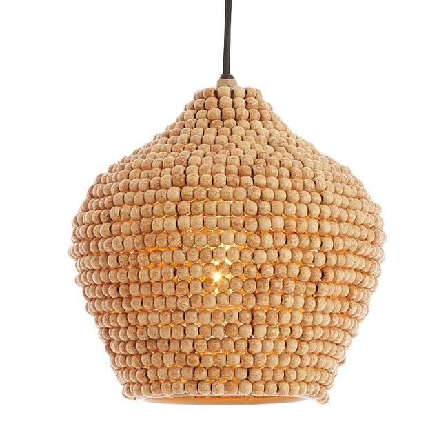 Lámpara colgante madera natural Ø21x22 cm E27 - LLLC0547