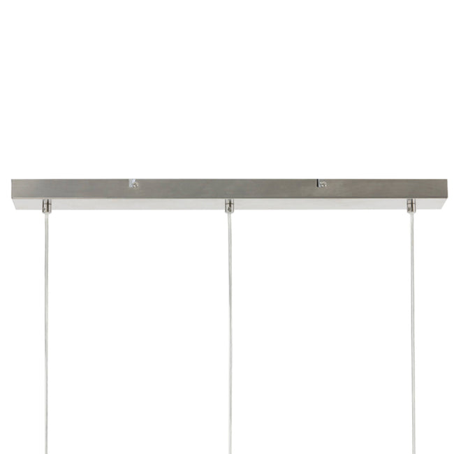 Lámpara colgante metal vidrio plateado 67cm 3 luces E27 - LLLC0548