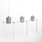 Lámpara colgante metal vidrio plateado 67cm 3 luces E27 - LLLC0548