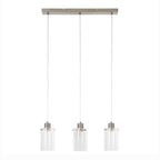 Lámpara colgante metal vidrio plateado 67cm 3 luces E27 - LLLC0548