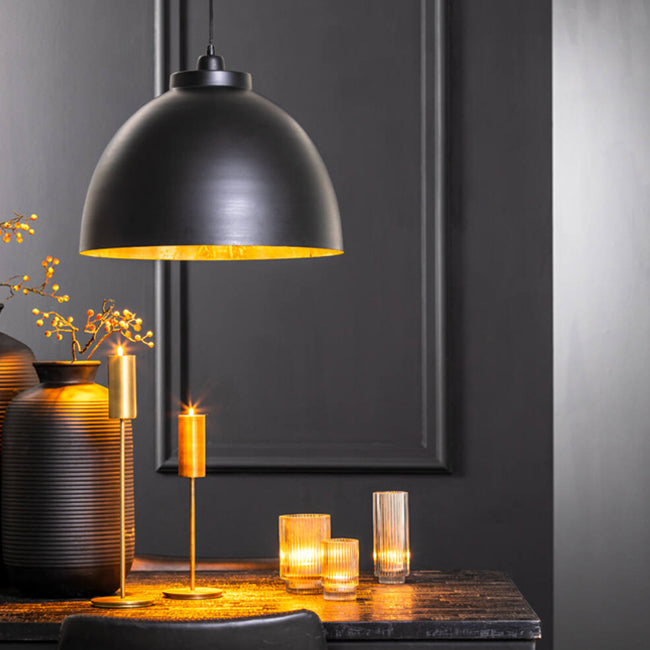 Lámpara colgante metal negro Oro Ø45x32 cm E27 - LLLC0554