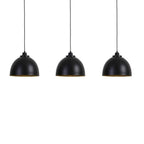 Lámpara colgante metal negro interior oro 3 Luces cm E27 - LLLC0555