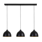 Lámpara colgante metal negro interior oro 3 Luces cm E27 - LLLC0555