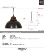 Cargar imagen en el visor de la galería, Lámpara colgante metal madera Ø52x40 cm E27 - LLLC0556
