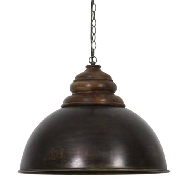 Lámpara colgante metal madera Ø52x40 cm E27 - LLLC0556