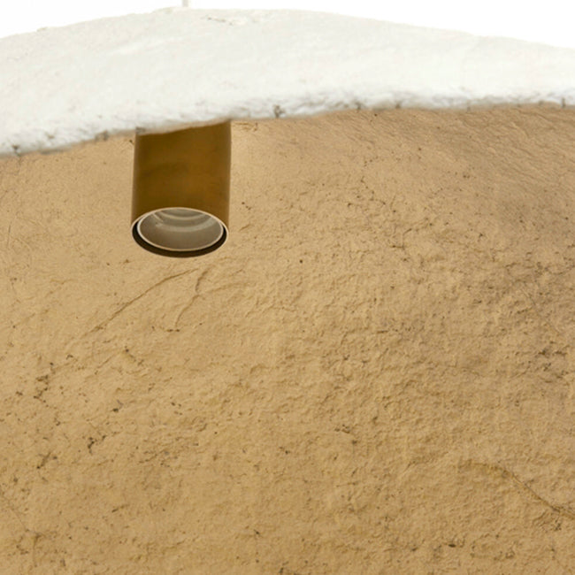 Lámpara colgante papel mache crema bronce antiguo 71x23 cm E27 - LLLC0563