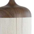 Lámpara colgante metal imitación madera textil crema Ø16x31 cm E27 - LLLC0565
